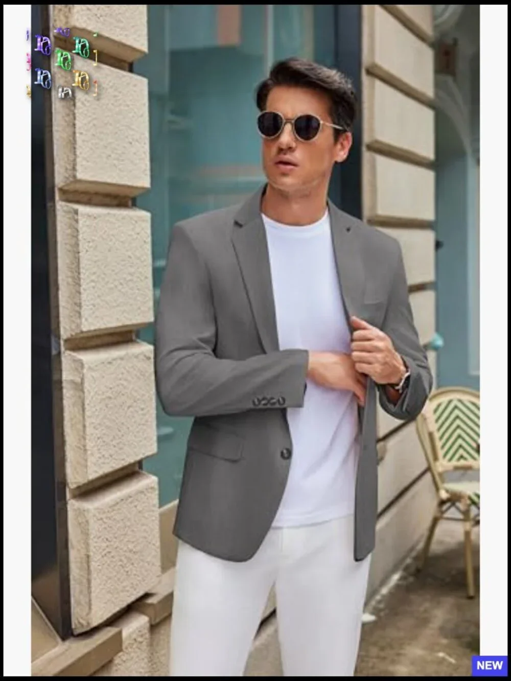 Slim Fit Sport Coat Lightweight Blazer Notch Lapel Two Button Casual Elegant